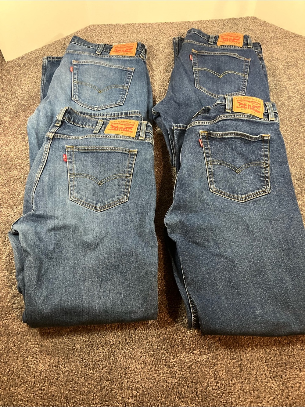 Levi's 514 Straight Leg Red Tag Mens Jeans Lot (4) Size 38x 32